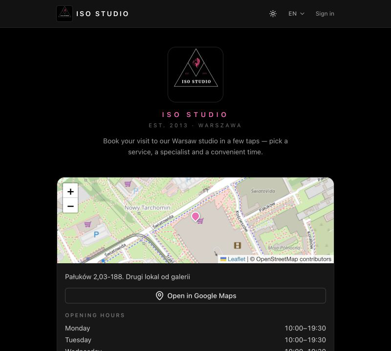 ISO Studio website